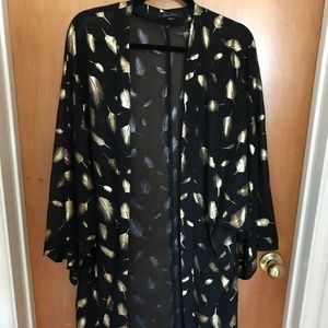 Sheer Black and Gold Kimono